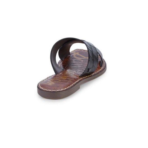 SAM EDELMAN Gillian Crocodile-Embossed Leather Slide Sandals Sz 6 - Picture 4 of 9